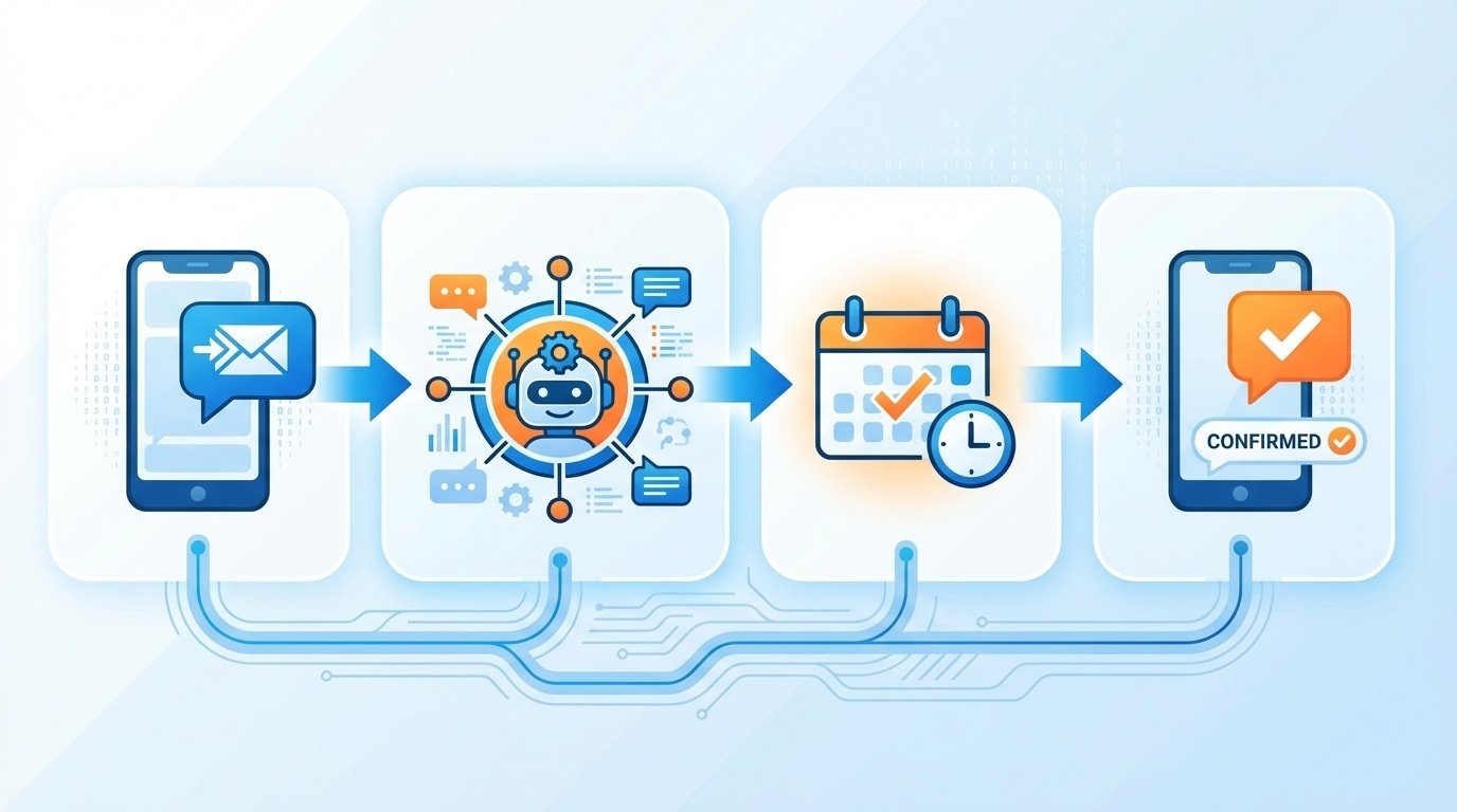 Diagramma del processo di prenotazione automatica con intelligenza artificiale per ristoranti Posizione: Dopo il primo paragrafo della sezione "Come funziona un sistema di prenotazione con AI?"